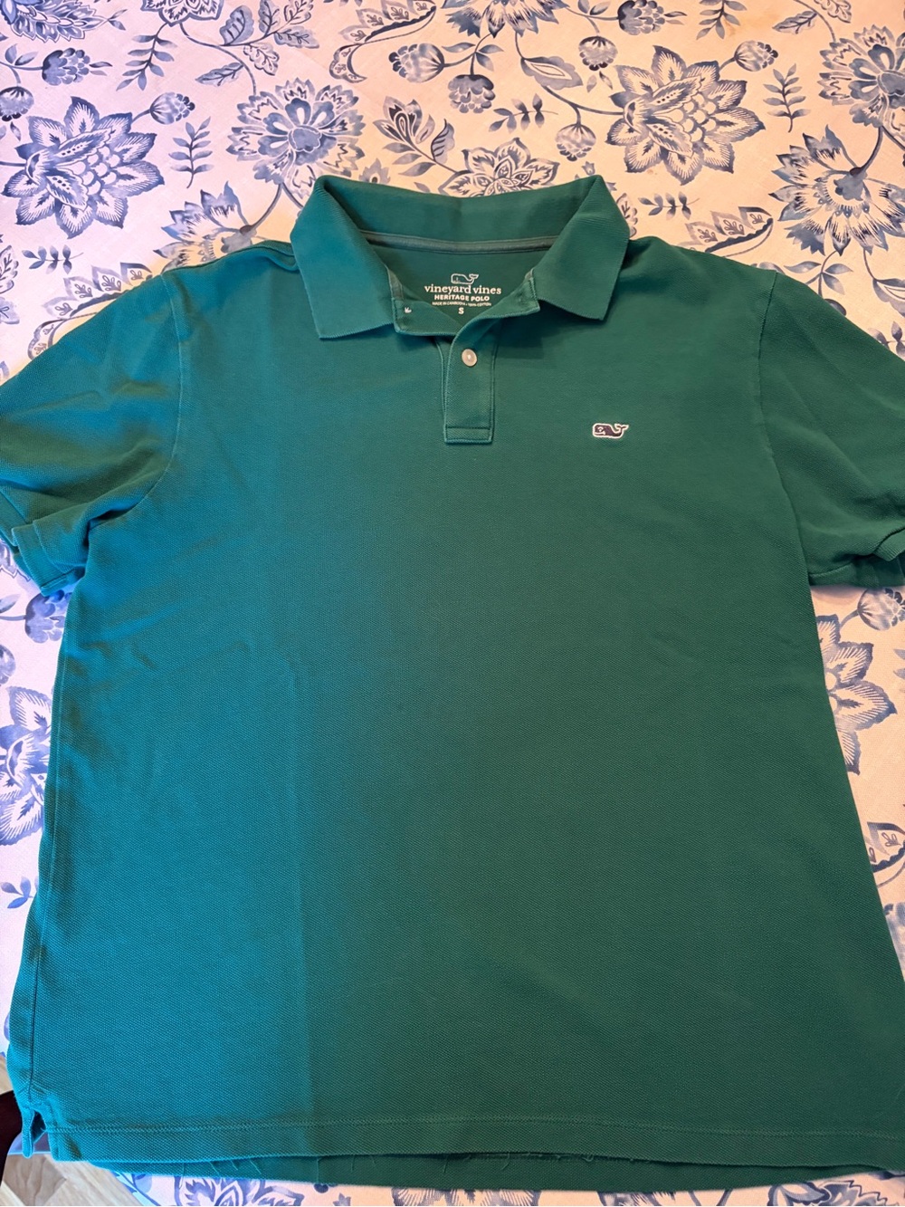 Vineyard Vines Men’s Green Cotton Polo Shirt, Size Small